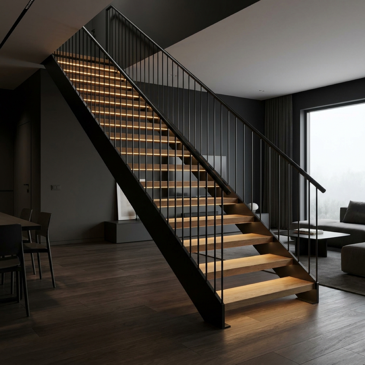 Каркас лестницы с подсветкой: идеи и цена 2026 | ФСЛ