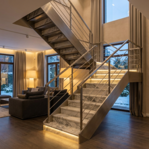 Обшивка лестницы мрамором: роскошь и цена 2026 | ФСЛ