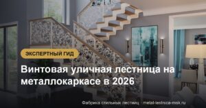 Винтовая уличная лестница на металлокаркасе в 2026